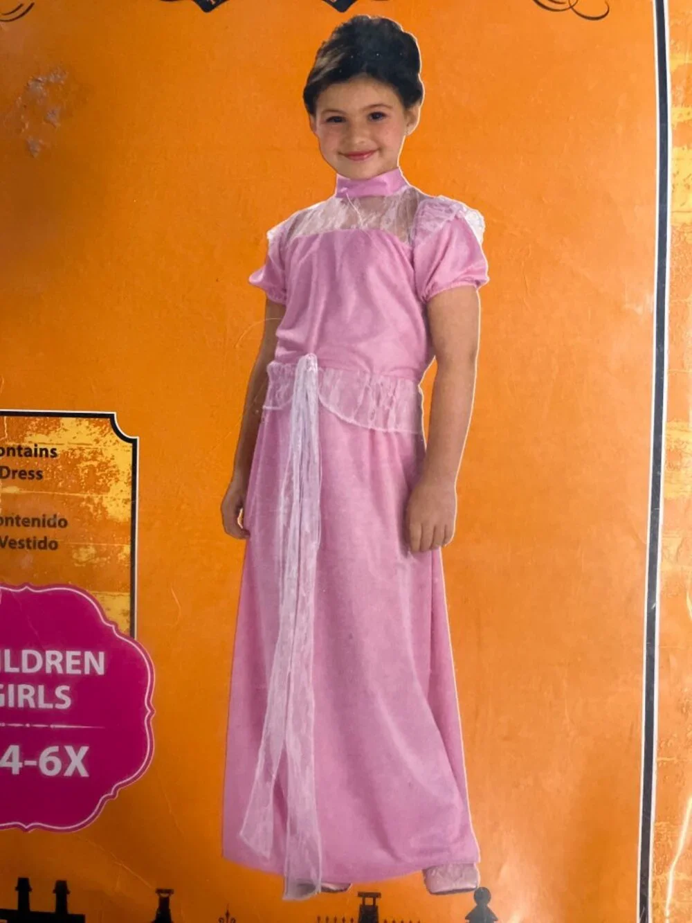 Halloween Costume Girls Size 4-6X Pink Princess Dress Never Worn Fantasy Play